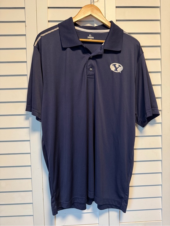 Knights Apparel Other - Knights Apparel Navy Golf Polo with Silver BYU Logo Sz XL 46/48